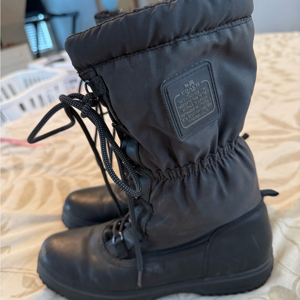 Coach Black nylon/leather “Sage” Winter Boots - Picture 3 of 12